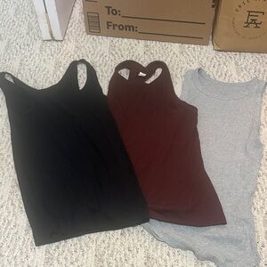 Merona Women's Tank Tops - Black, Burgundy, and Gray